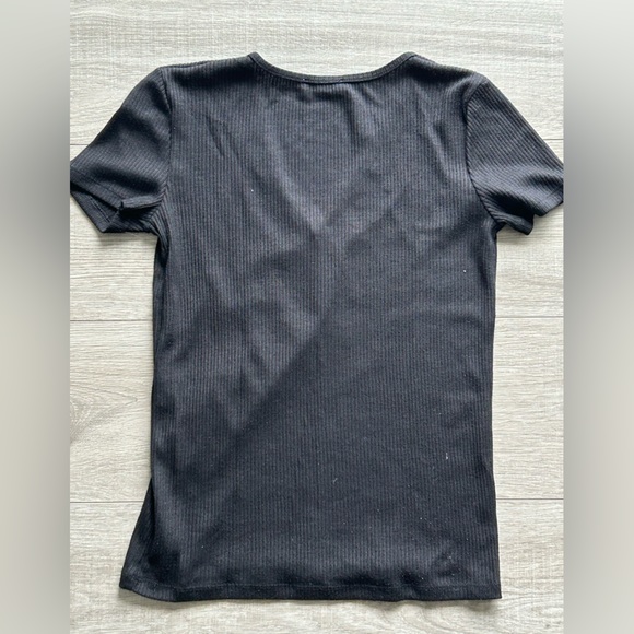 Zara, Black Ribbed Two-Piece Set Black, Top, Size:M, Pants:size:S - Picture 3 of 12